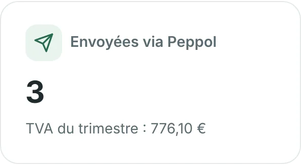 Factures envoyées via Peppol ce trimestre : 3
