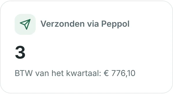 Via Peppol verzonden facturen dit kwartaal: 3
